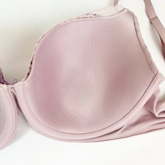Victoria's Secret Bra 38DD Purple Lace Lined Demi Underwire Padded Lilac - Picture 8 of 10